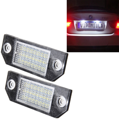 2 PCS License Plate Light with 24  SMD-3528 Lamps for Ford Focus,2W 120LM,6000K, DC12V(White Light) - License Plate Lights by buy2fix | Online Shopping UK | buy2fix