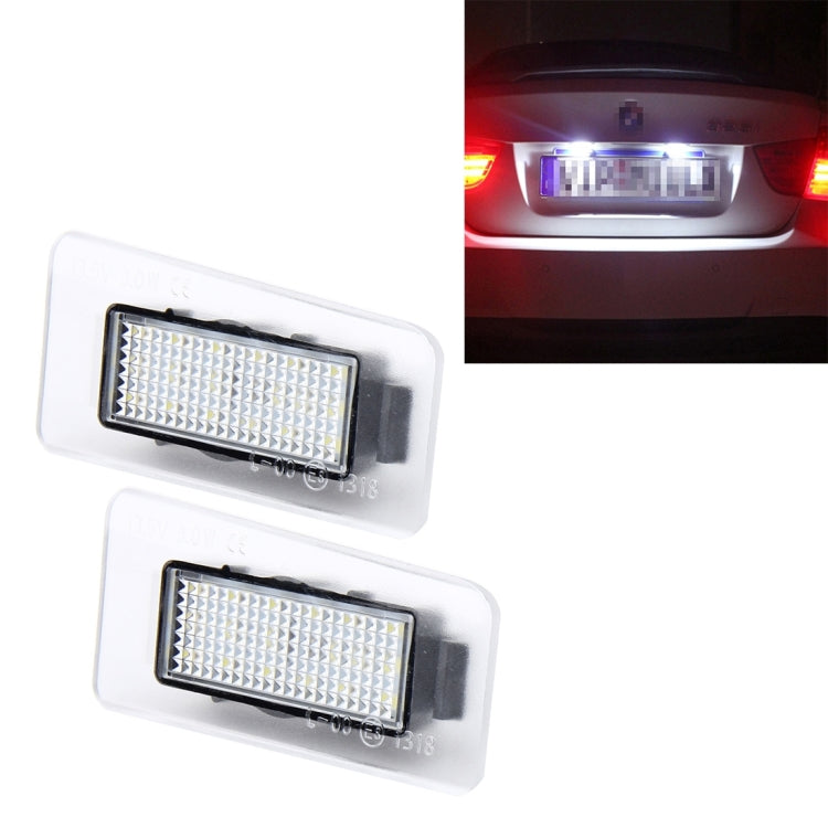 2 PCS LED License Plate Light with 18  SMD-3528 Lamps for Hyundai,2W 120LM,6000K, DC12V(White Light) - License Plate Lights by buy2fix | Online Shopping UK | buy2fix