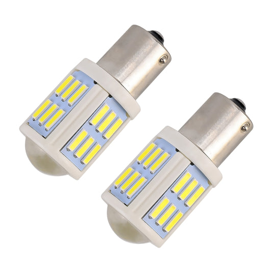 2 PCS 1156 / BA15S 4.5W DC 12V 6000K 290LM Car Auto Ceramics Turn Lights / Reversing Light 27LEDs SMD-7020 Lamps, with Projector Lens (White Light) by buy2fix