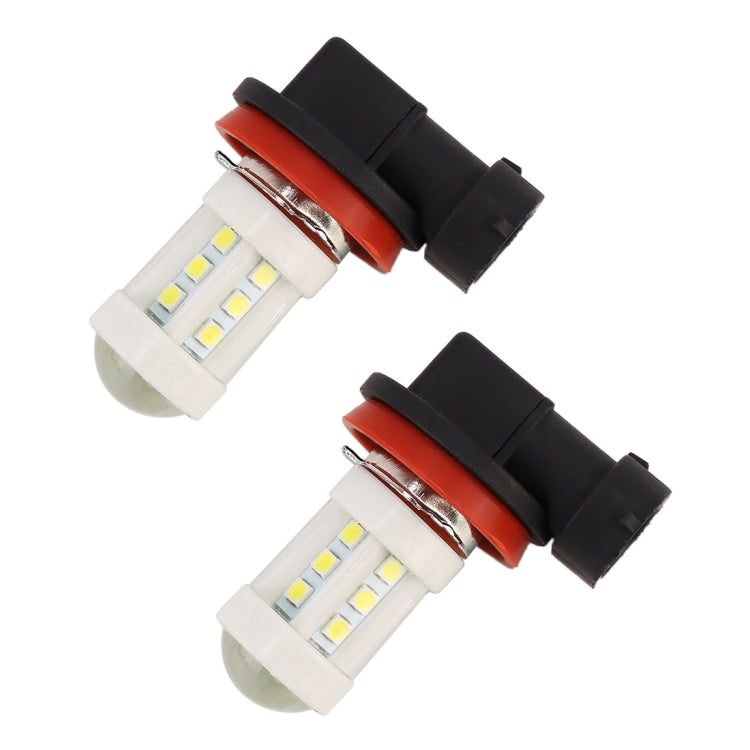 2 PCS H11 4.5W DC 12V 6000K 360LM Car Auto Ceramics Fog Light 18LEDs SMD-3030 Lamps, with Projector Lens(White Light) - Fog / Driving Lights by buy2fix | Online Shopping UK | buy2fix