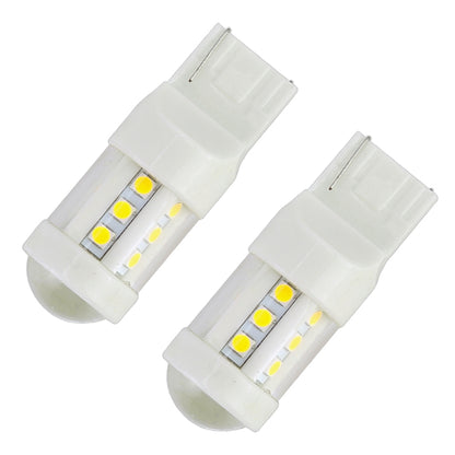 2 PCS T20 / 7440 4.5W DC 12V 6000K 360LM Car Auto Ceramics Turn Lights / Reversing Light 18LEDs SMD-3030 Lamps, with Projector Lens (White Light) - Brake Lights by buy2fix | Online Shopping UK | buy2fix