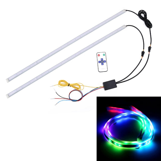 2 PCS 60cm DC12V 19W Ultra-thin Car Colorful Turn Lights / Running Lights SMD-5050 LED Bulbs - Running Lights by buy2fix | Online Shopping UK | buy2fix