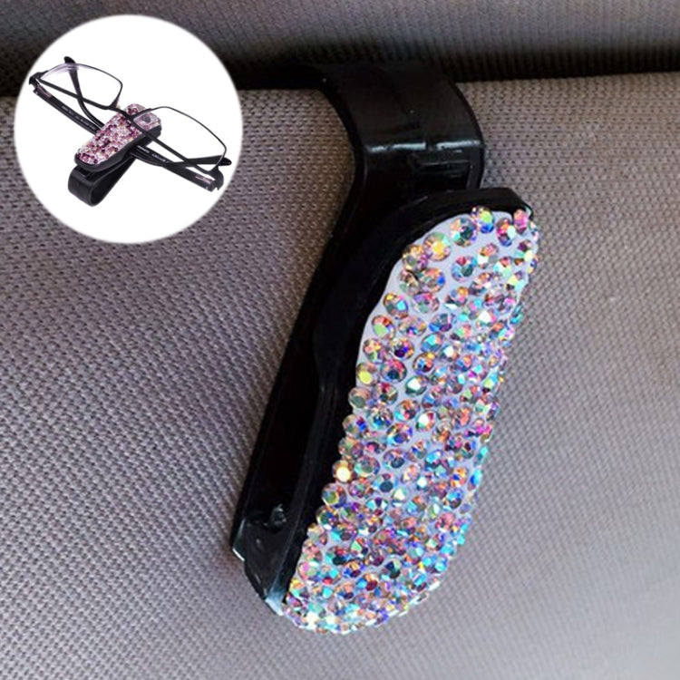 Car Mixed Color Diamond Mounted Glasses Bill Clip Holder (Colour) by buy2fix