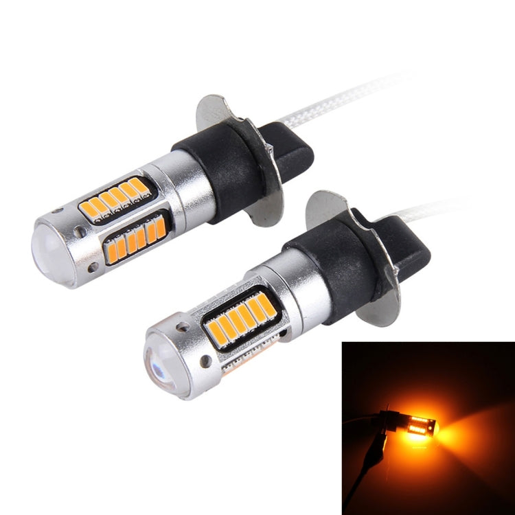 2 PCS H3 10W 30 SMD-4014 LEDs Car Fog Light, DC 12V(Orange Light) - Fog / Driving Lights by buy2fix | Online Shopping UK | buy2fix