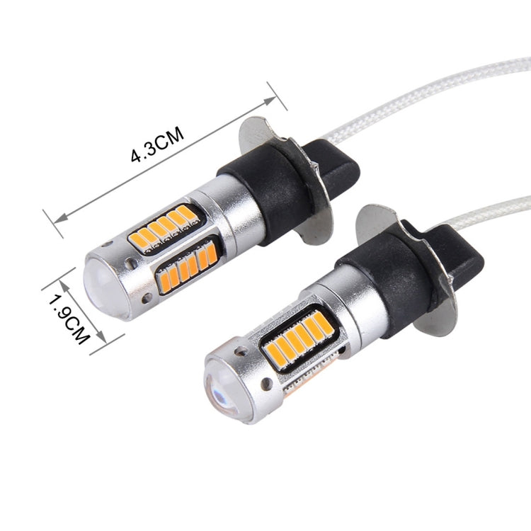 2 PCS H3 10W 30 SMD-4014 LEDs Car Fog Light, DC 12V(Orange Light) - Fog / Driving Lights by buy2fix | Online Shopping UK | buy2fix