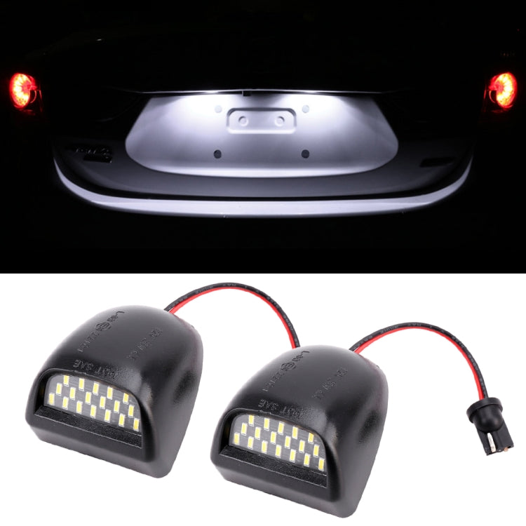 2 PCS DC 12V 3W 150LM 6000K LED License Plate Light 18LEDs SMD-4014 Bulbs Lamps for Chevrolet - License Plate Lights by buy2fix | Online Shopping UK | buy2fix