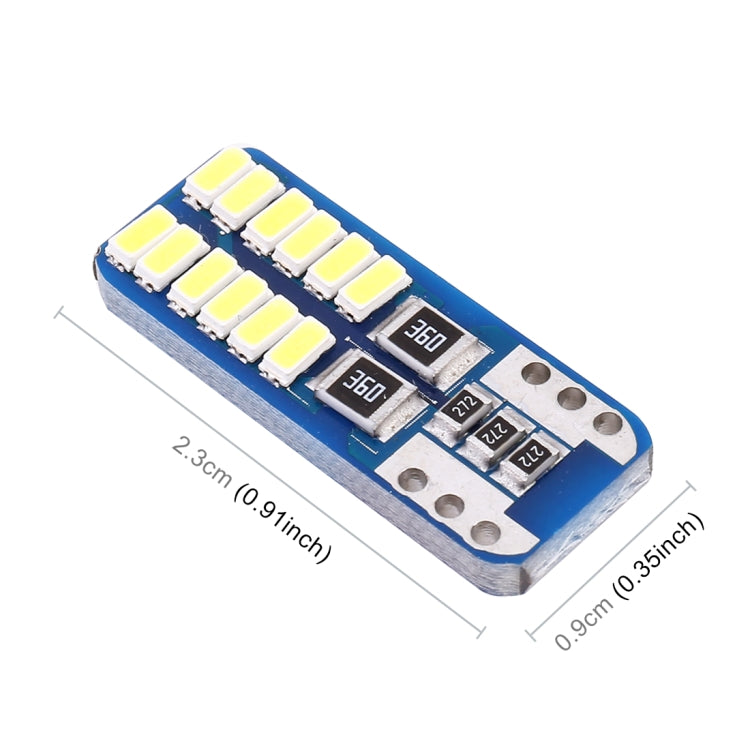 2 PCS T10 / W5W / 168 / 194 DC12V 1.4W 6000K 90LM 12LEDs SMD-3014 Car Reading Lamp Clearance Light, with Decoder - Clearance Lights by buy2fix | Online Shopping UK | buy2fix