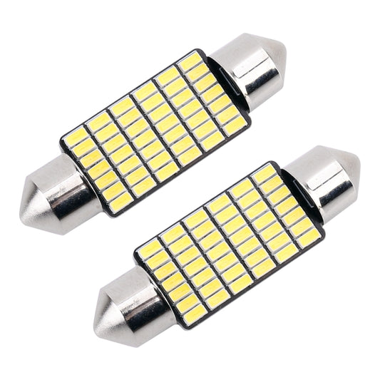 2 PCS 39mm DC12V / 1.2W / 6000K / 80LM 42LEDs SMD-3014 Car License Plate Light / Dome Light, with Decoder by buy2fix
