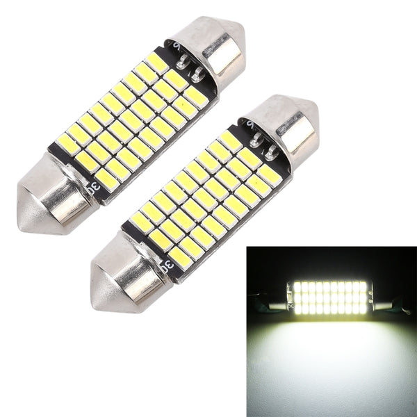 2 PCS 36mm DC12V / 1.5W / 6000K / 100LM 27LEDs SMD-3014 Car License Plate Light / Dome Light by buy2fix