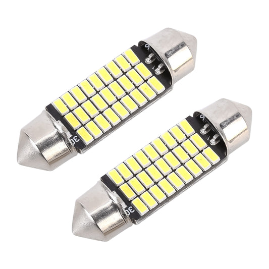 2 PCS 36mm DC12V / 1.5W / 6000K / 100LM 27LEDs SMD-3014 Car License Plate Light / Dome Light by buy2fix