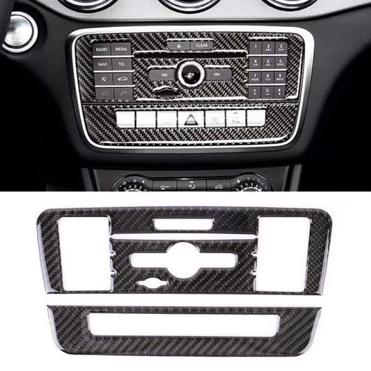 Car Carbon Fiber CD Panel Decorative Sticker for Mercedes-Benz GLA 2015-2018 by buy2fix