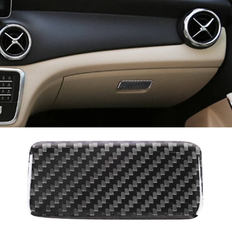 Car Carbon Fiber Central Control Storage Box Panel Decorative Sticker for Mercedes-Benz GLA 2015-2018 by buy2fix