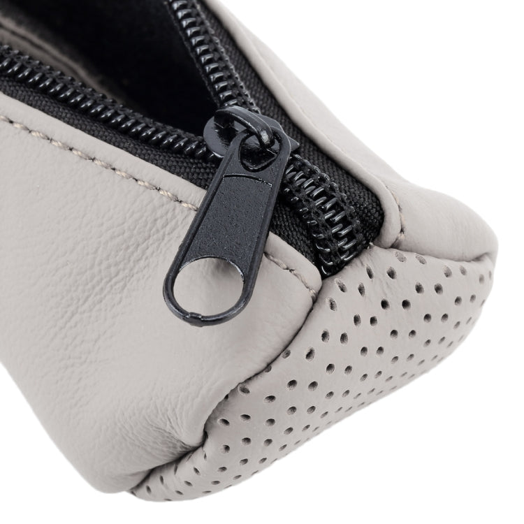 Universal Nonslip Breathable Genuine Leather Car Gear Shift Knob Cover(Grey) by buy2fix