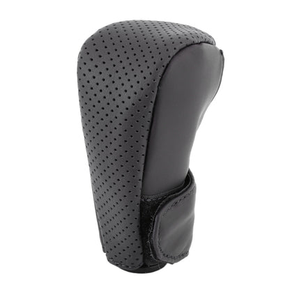 Universal Nonslip Breathable Genuine Leather Car Gear Shift Knob Cover(Black) by buy2fix