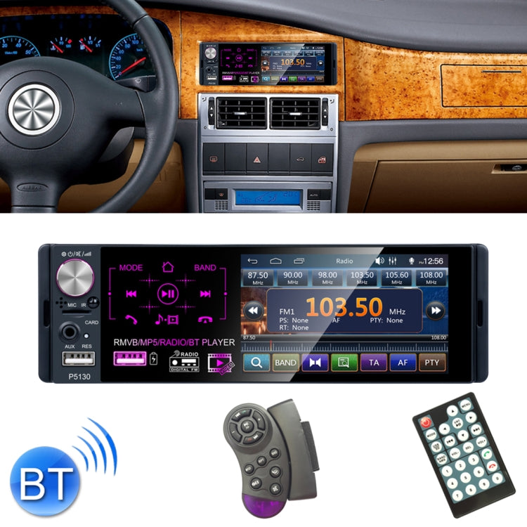 P5130 HD 1 Din 4.1 inch Car Radio Receiver MP5 Player, Support FM & AM & Bluetooth & TF Card, with Steering Wheel Remote Control by buy2fix
