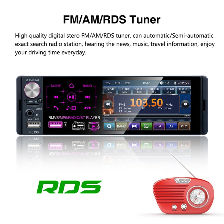 P5130 HD 1 Din 4.1 inch Car Radio Receiver MP5 Player, Support FM & AM & Bluetooth & TF Card, with Steering Wheel Remote Control by buy2fix