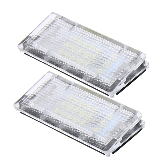 2 PCS License Plate Light with 18 SMD-3528 Lamps for BMW E46 4D 1998-2003，2W 120LM,6000K, DC12V (White Light) by buy2fix