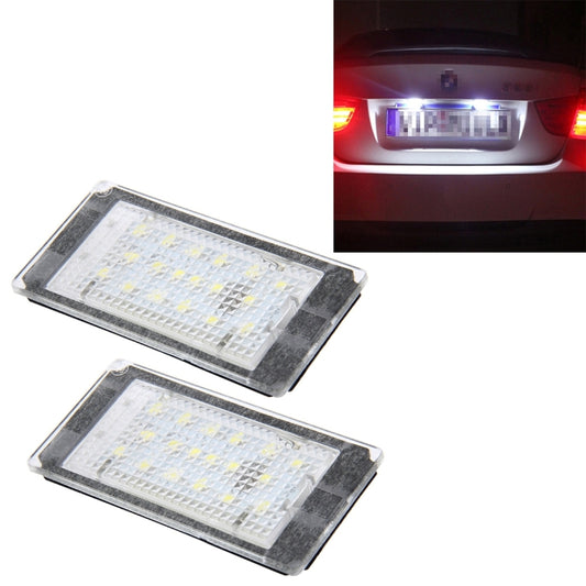 2 PCS License Plate Light with 18  SMD-3528 Lamps for BMW E46 2D M3 1998-2003,2W 120LM,6000K, DC12V (White Light) - License Plate Lights by buy2fix | Online Shopping UK | buy2fix