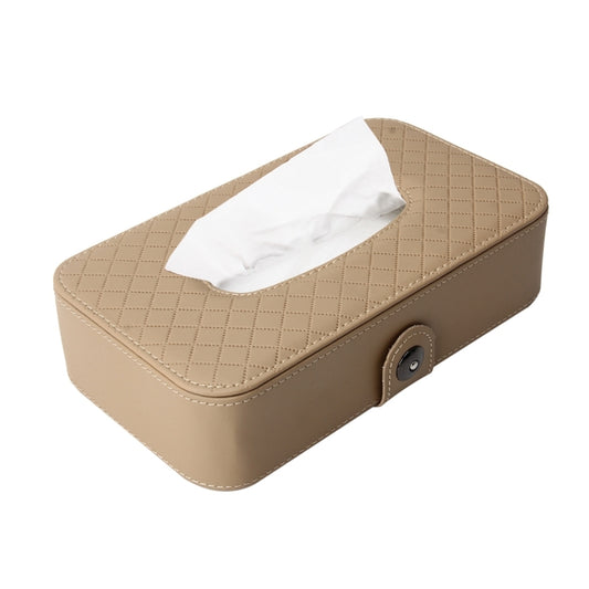 Universal Car Facial Tissue Box Case Holder Tissue Box Fashion and Simple Paper Napkin Bag with Napkin(Khaki) by buy2fix