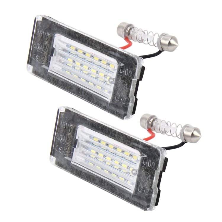 2 PCS License Plate Light with 18  SMD-3528 Lamps for BMW MINI R56,2W 120LM,6000K, DC12V (White Light) - License Plate Lights by buy2fix | Online Shopping UK | buy2fix