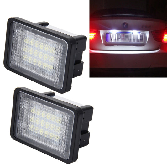 2 PCS License Plate Light with 18  SMD-3528 Lamps for Mercedes-Benz GLK X204 ,2W 120LM, DC12V (White Light) - License Plate Lights by buy2fix | Online Shopping UK | buy2fix