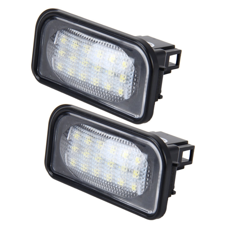 2 PCS License Plate Light with 18  SMD-3528 Lamps for Mercedes-Benz  W203 4D ,2W 120LM 6000K, DC12V,with Canbus (White Light) - License Plate Lights by buy2fix | Online Shopping UK | buy2fix