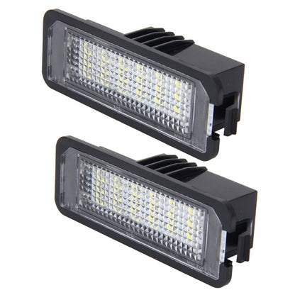 2 PCS License Plate Light with 18  SMD-3528 Lamps for Volkswagen,2W 120LM,6000K, DC12V(White Light) - License Plate Lights by buy2fix | Online Shopping UK | buy2fix