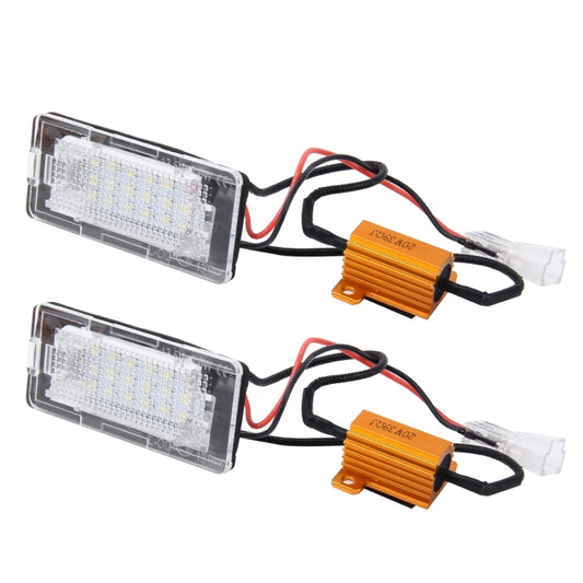 2 PCS License Plate Light with 18 SMD-3528 Lamps for Volkswagen,2W 120LM,6000K, DC12V(White Light) by buy2fix