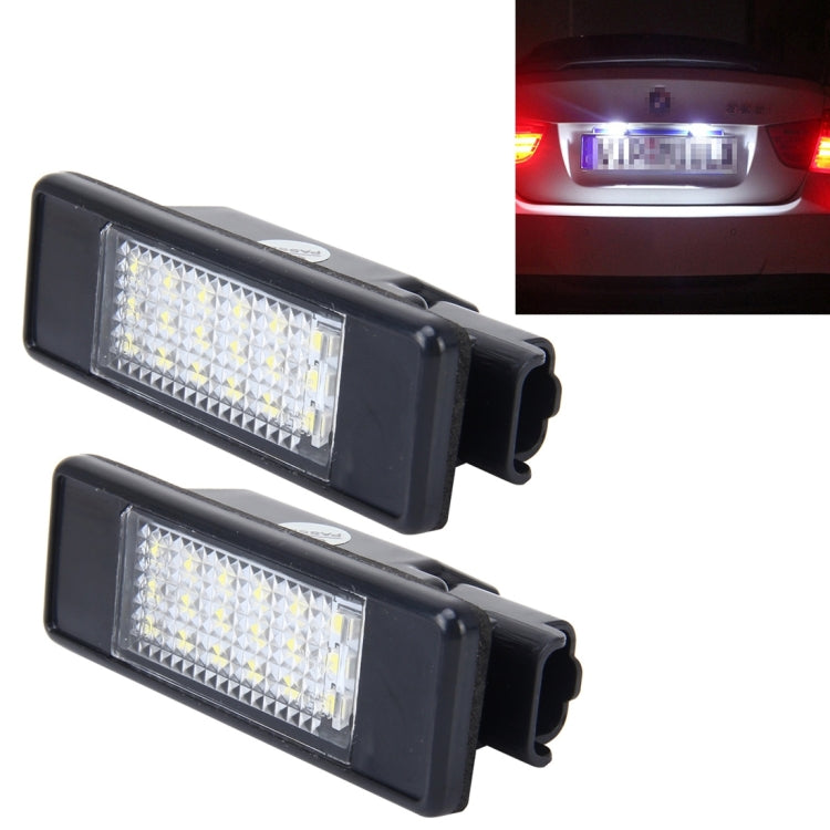 2 PCS License Plate Light with 24 SMD-3528 Lamps for Peugeot Citroen (White Light) - In Car by buy2fix | Online Shopping UK | buy2fix