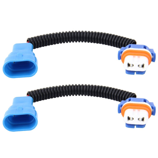 2 PCS 9005 Car HID Xenon Headlight Male to Female Conversion Cable with Ceramic Adapter Socket by buy2fix