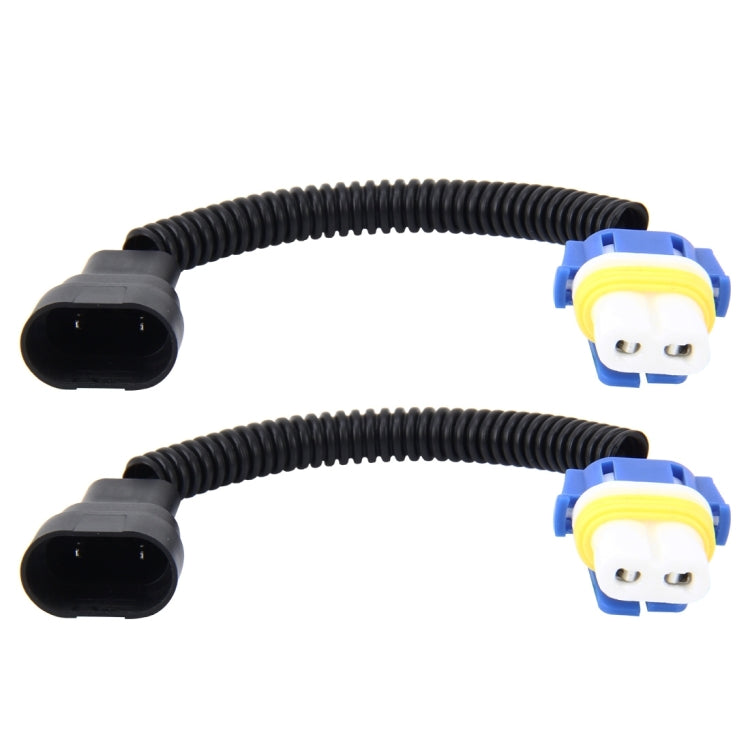 2 PCS 9006 Car HID Xenon Headlight Male to Female Conversion Cable with Ceramic Adapter Socket - Wires by buy2fix | Online Shopping UK | buy2fix