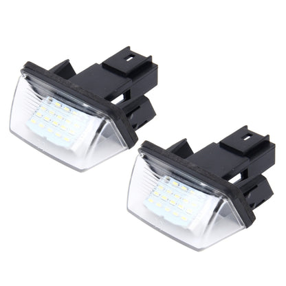 2 PCS License Plate Light with 24 SMD-3528 Lamps for Peugeot Citroen(White Light) - License Plate Lights by buy2fix | Online Shopping UK | buy2fix