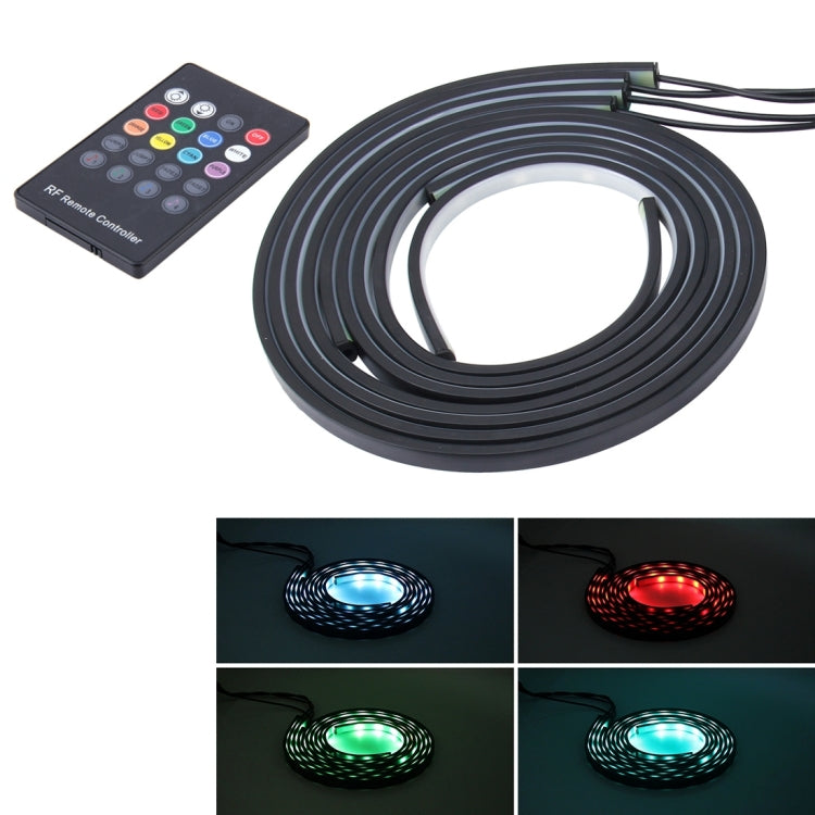 4 in 1 90cm/120cm RGB Colorful Flashing Decorative Chasis Light Sound Control Light Music Rhythm Light with Wireless Remote Control, DC 12V - Decorative Lights by buy2fix | Online Shopping UK | buy2fix