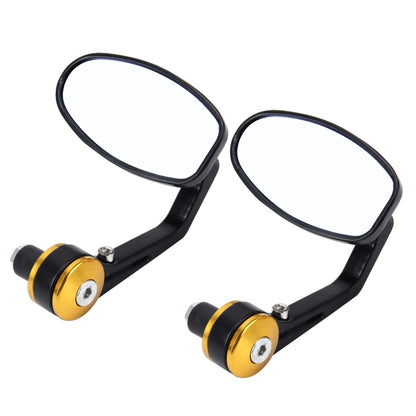 2 PCS Motorcycle Universal ABS Shell Holder Oval Shape Rear VIew Mirror - Side Mirrors by buy2fix | Online Shopping UK | buy2fix