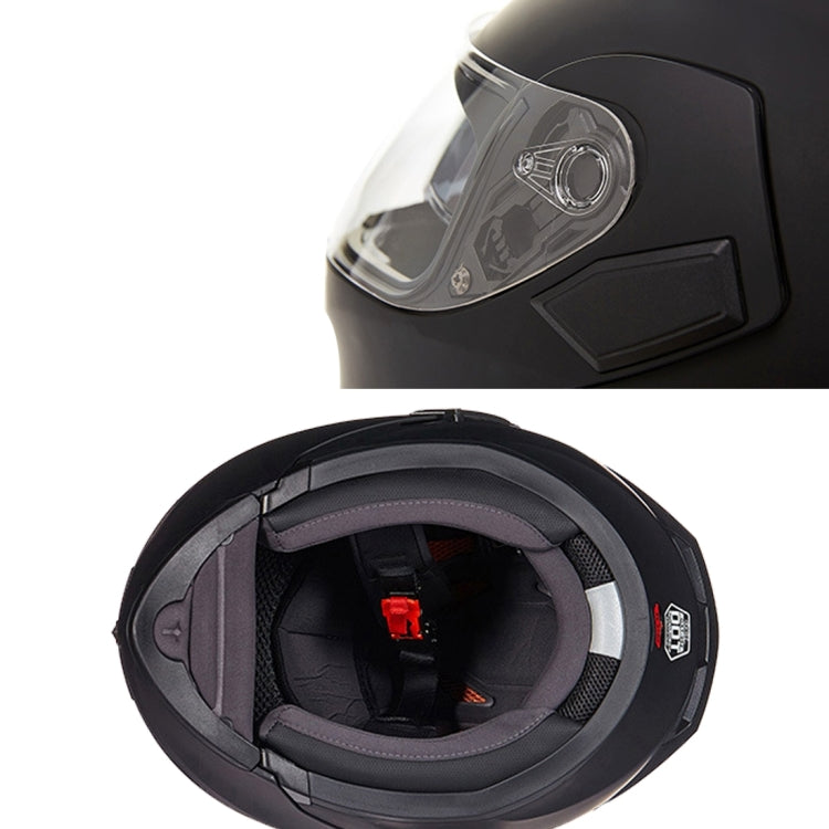GXT Motorcycle ABS Shell Anti-fog  Double-len Inner Sun Visor Safety Helmet, Size: M(Black Red) - Helmets by GXT | Online Shopping UK | buy2fix