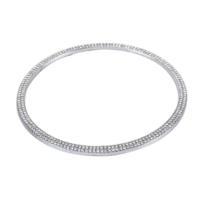 Car Aluminum Steering Wheel Decoration Ring with Diamonds For Audi(Silver) by buy2fix