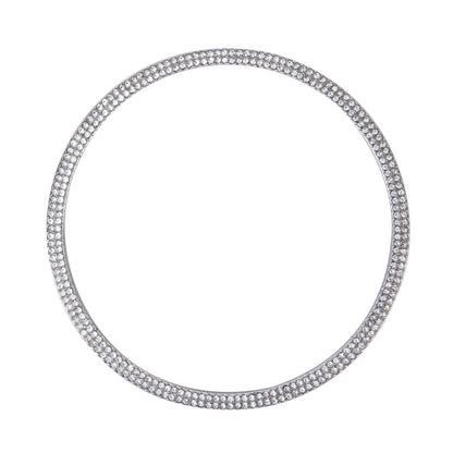 Car Aluminum Steering Wheel Decoration Ring with Diamonds For Audi(Silver) by buy2fix