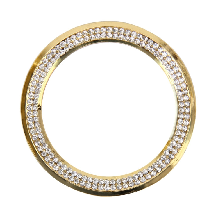 Car Aluminum Steering Wheel Decoration Ring with Diamonds For BMW(Gold) by buy2fix