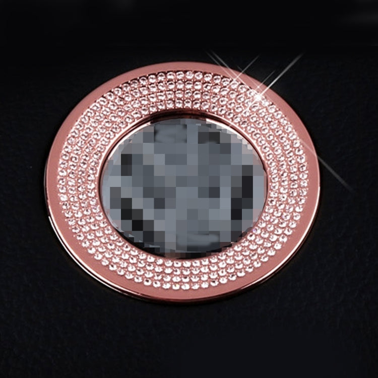 Car Aluminum Steering Wheel Decoration Ring with Diamonds For Volkswagen(Pink) by buy2fix