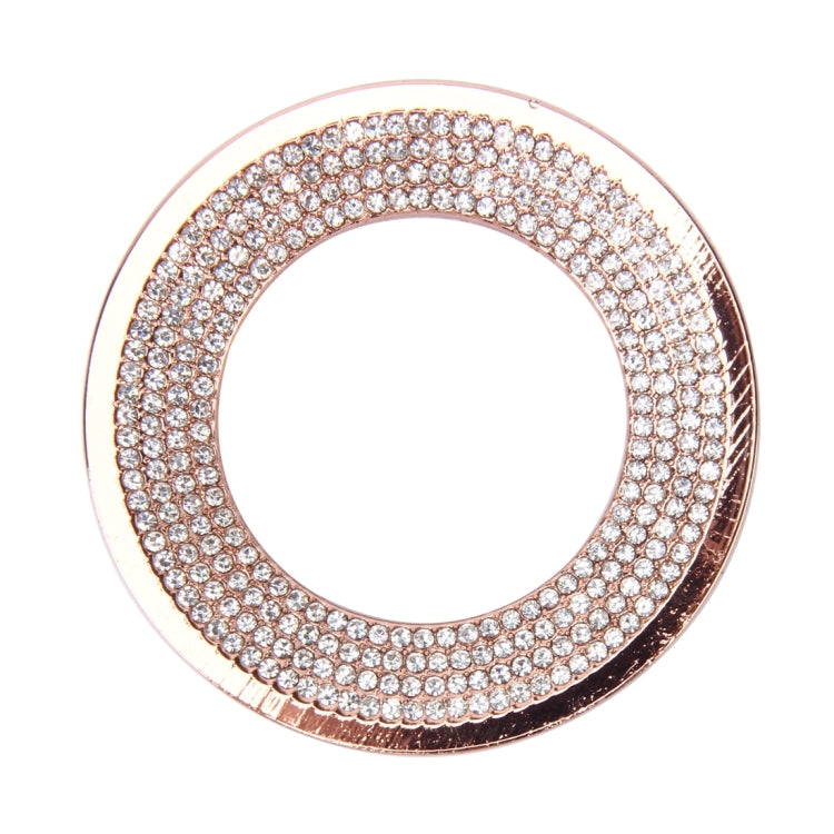 Car Aluminum Steering Wheel Decoration Ring with Diamonds For Volkswagen(Pink) by buy2fix