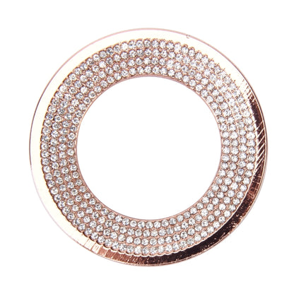 Car Aluminum Steering Wheel Decoration Ring with Diamonds For Volkswagen(Pink) by buy2fix