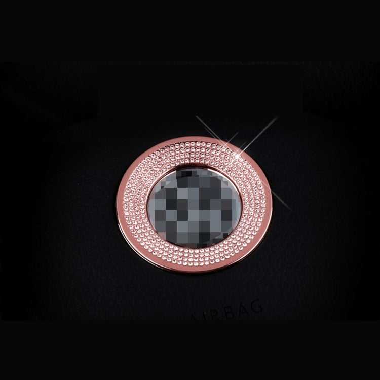 Car Aluminum Steering Wheel Decoration Ring with Diamonds For Volkswagen(Pink) by buy2fix