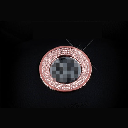 Car Aluminum Steering Wheel Decoration Ring with Diamonds For Volkswagen(Pink) by buy2fix