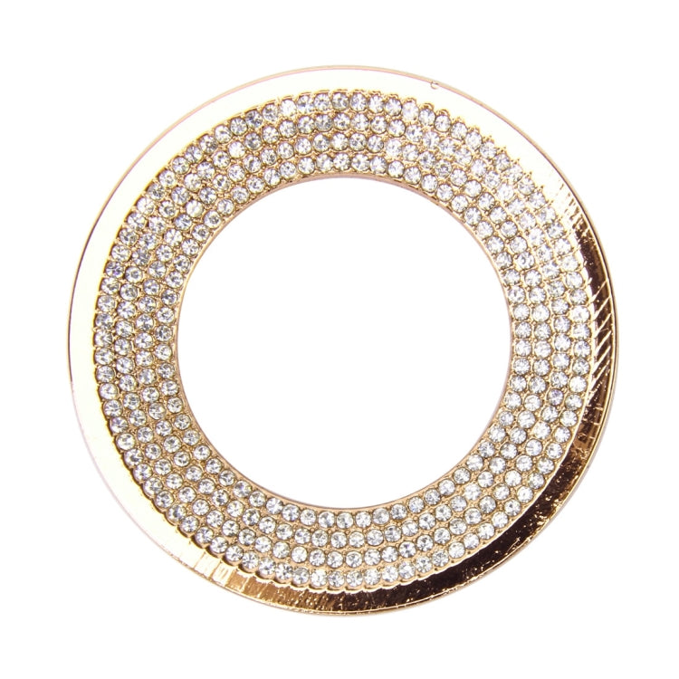 Car Aluminum Steering Wheel Decoration Ring with Diamonds For Volkswagen(Gold) by buy2fix