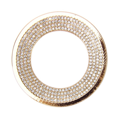 Car Aluminum Steering Wheel Decoration Ring with Diamonds For Volkswagen(Gold) by buy2fix