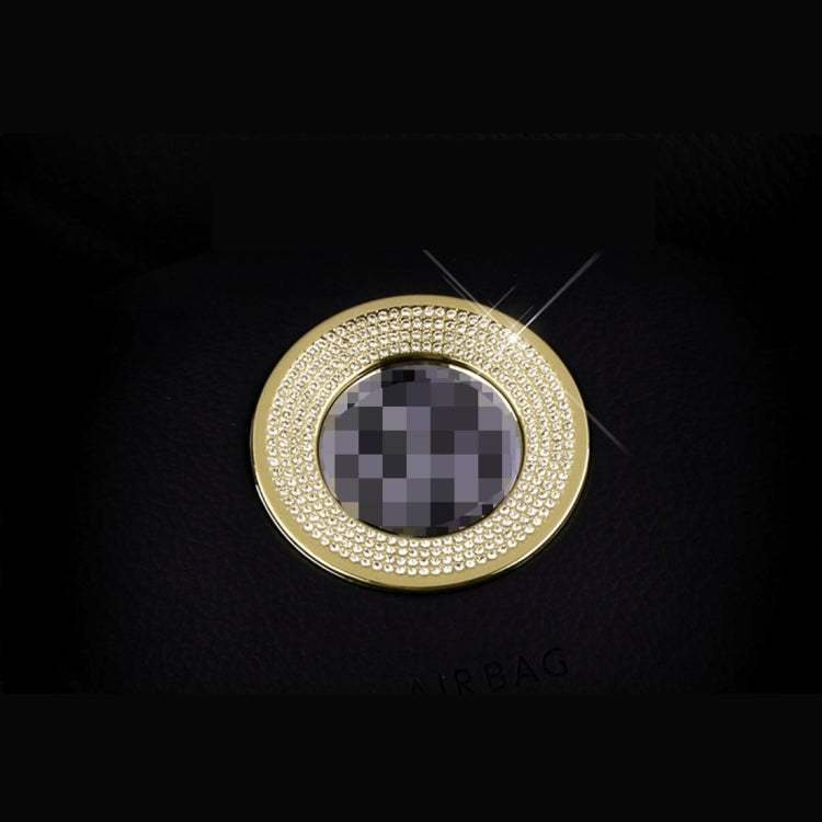 Car Aluminum Steering Wheel Decoration Ring with Diamonds For Volkswagen(Gold) by buy2fix