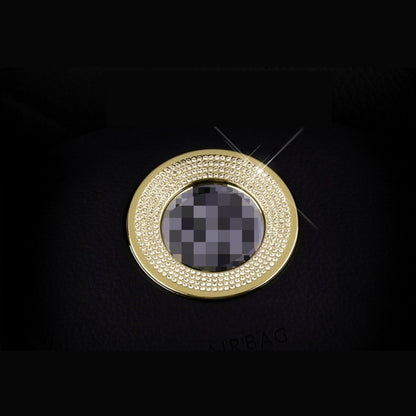 Car Aluminum Steering Wheel Decoration Ring with Diamonds For Volkswagen(Gold) by buy2fix