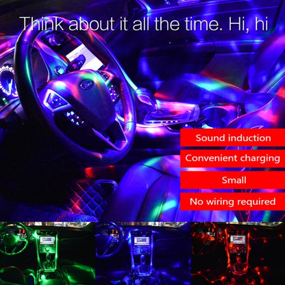 D33 5W USB Charging RGB Car Decoration Portable DJ Light Sound Activated Rotating Strobe Effect Atmosphere Light Star Music Light Lamp, DC 5V - Atmosphere lights by buy2fix | Online Shopping UK | buy2fix