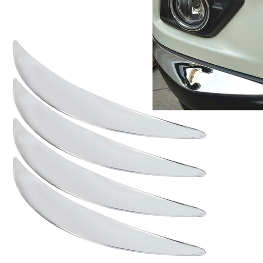 Bande autocollante universelle en plastique pour pare-choc de voiture, 4 pièces, bande de protection autocollante (argent)