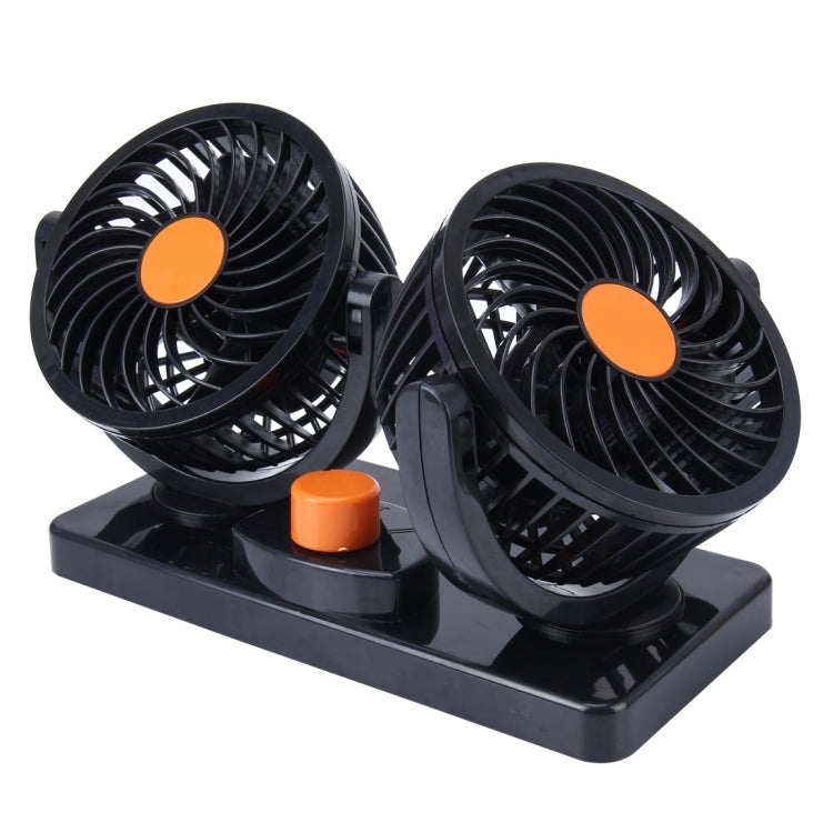 HUXIN HX-T304 10W 360 Degree Adjustable Rotation Two Head Low Noise Mini Electric Car Fan, DC 24V - Heating & Fans by buy2fix | Online Shopping UK | buy2fix